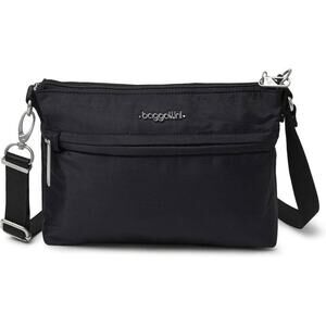 Baggallini Securtex Crossbody Bag Womens Black Anti-Theft RFID Travel Nylon